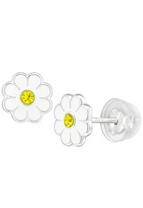 outstanding sunflowers daisy flower sterling silver baby earrings